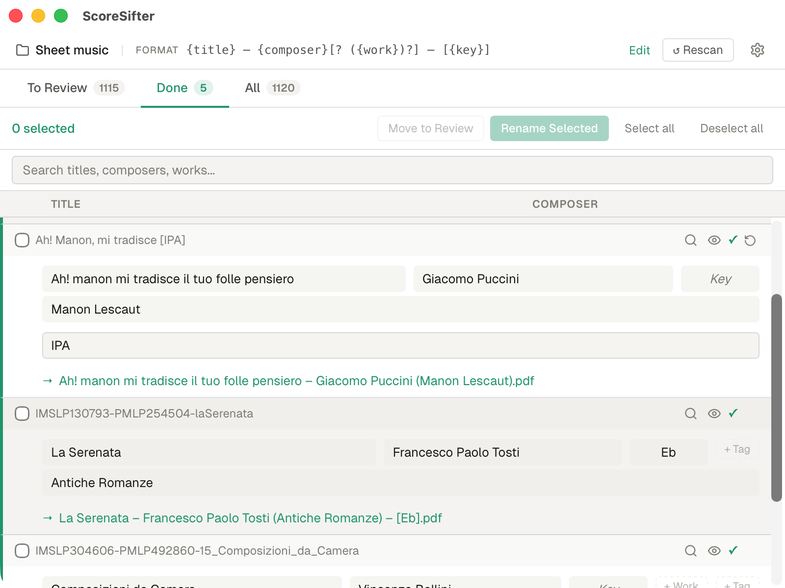 ScoreSifter Done tab ready to rename